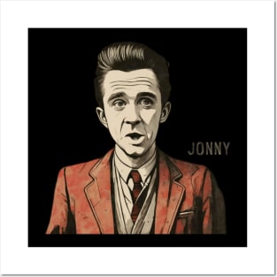 johnny cash funny illustration Posters and Art